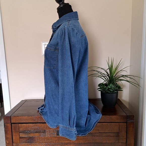 Buffalo David Bitton Denim Shirt Women's Small Blue Jean Stretch Tunic Blouse - Picture 8 of 12